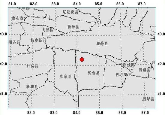 新疆轮台县发生54级地震 乌鲁木齐等地有感