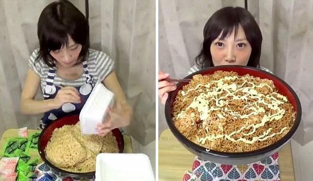 日本女子3分秒吃完3 9公斤炒面令人咋舌 组图 1 新闻网