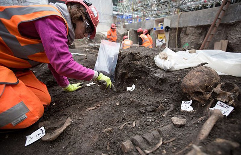 伦敦挖出400多年古墓地 埋葬3000具人骨