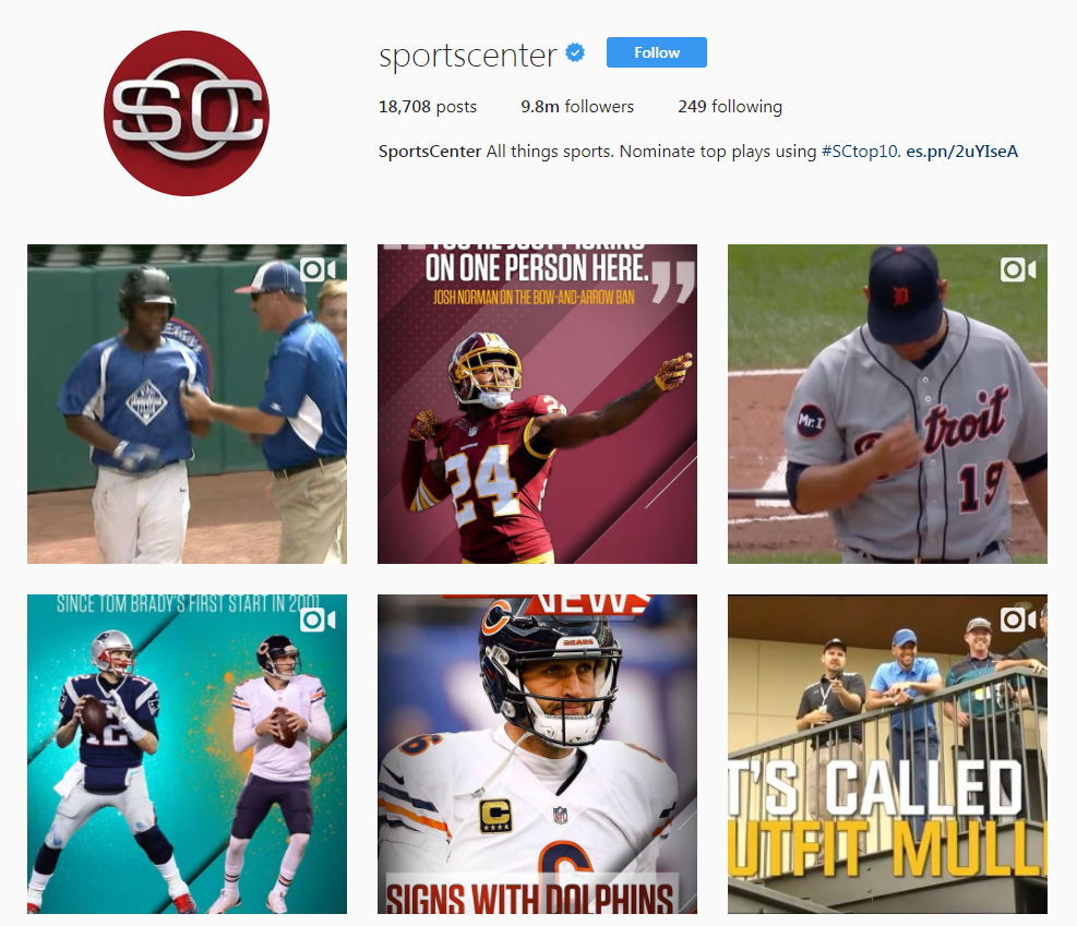 《体育中心》的Instagram主页