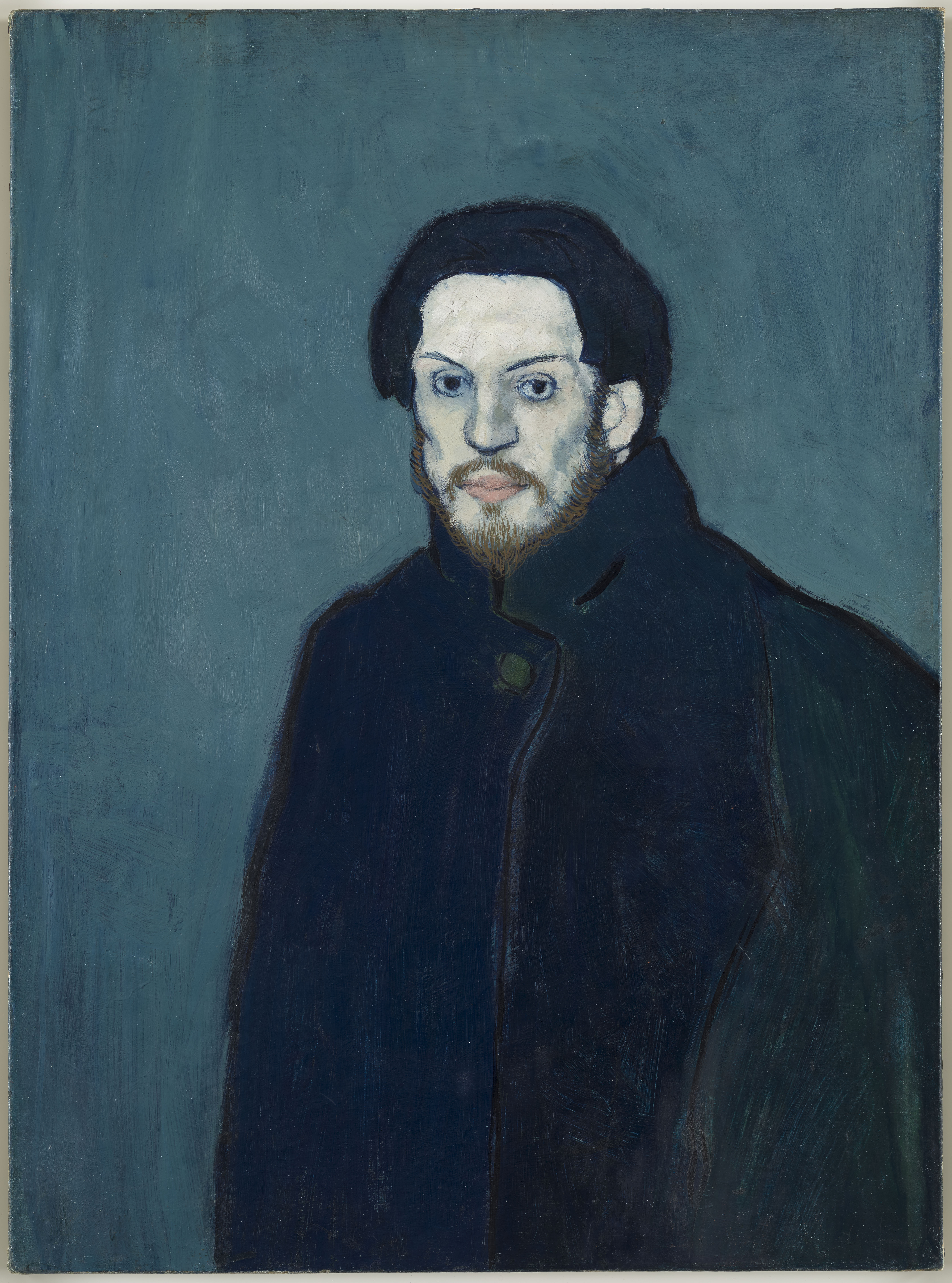 《自画像》，巴黎，1901年末，布面油画，81X60cm，国立巴黎毕加索博物馆， 版权声明 Succession Picasso 2019