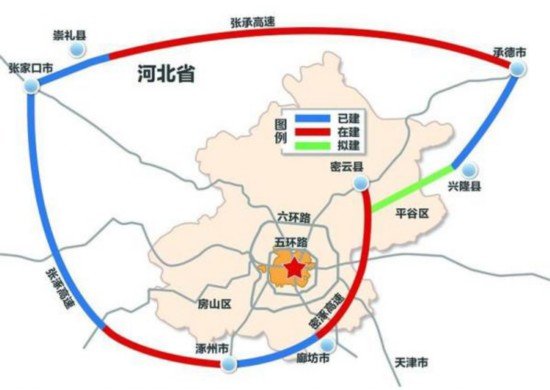 北京七環最新規劃圖:北京大外環今年開工建設,京臺高速,110國道二期等