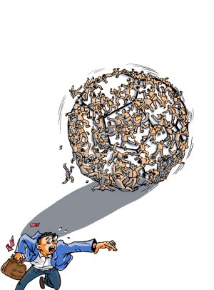 漫画体坛中国足球的滚雪球效应