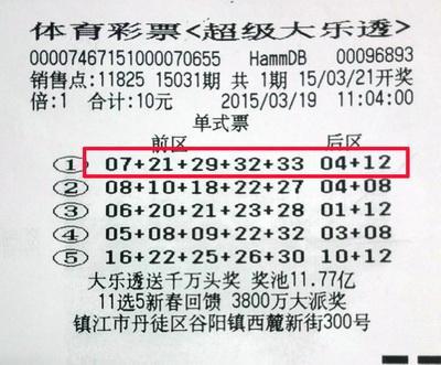 體彩03月21日 大樂透031期後區04 12