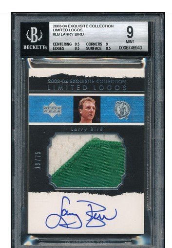 球星卡第294期伯德精致极限补丁签字卡