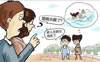 正文本报漫画谢瑶   4月29日下午,南京市5岁女童慧慧在家门口玩耍时