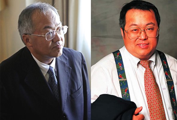 原广东科龙电器股份有限公司董事长顾雏军出狱后(左)和入狱前(右)