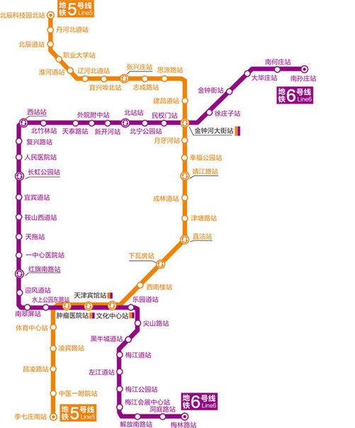 天津地鐵5,6號線全線站點首次公佈
