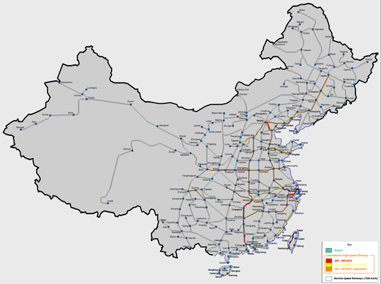 铁道部目前定义:动车指代时速在200公里级别的铁路线路;高铁指代时速