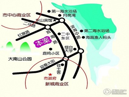 處於萊山區政府,觀海路以西