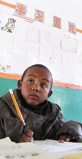 柏社乡下陈中心小学距离兰溪市区50多公里,昨天,黑皮肤卷头发的巴比