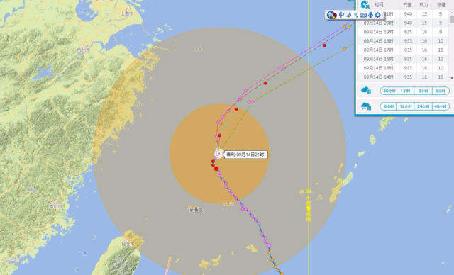 超强台风“泰利”转道北上 浙江沿海已现10级大风