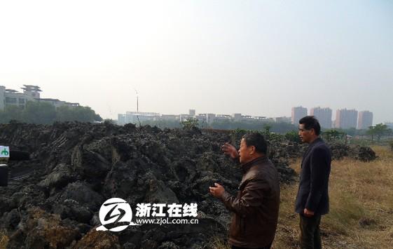 施工地点闹乌龙 绍兴8亩农田遭数百吨建筑废土掩埋