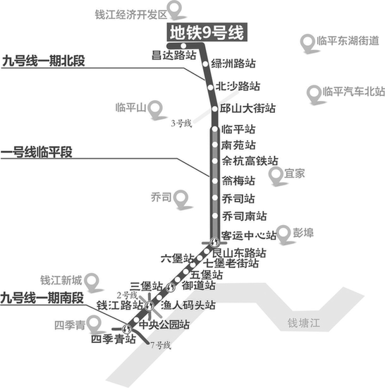 杭州地鐵9號線一期多個站點開工 預計2020年6月完工